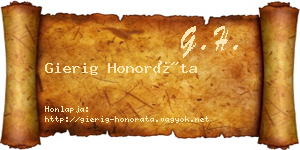 Gierig Honoráta névjegykártya